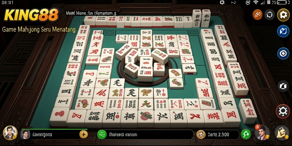 Tampilan gameplay seru di KING88 dengan suasana Mahjong yang menarik.