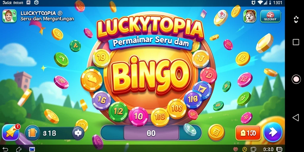 Tangkapan layar utama LUCKYTOPIA menampilkan gameplay Bingo yang menarik dan interaktif.