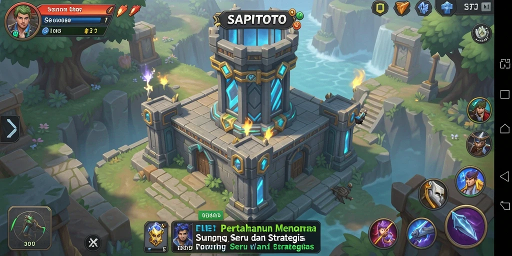 Screenshot utama SAPITOTO menampilkan aksi seru dalam gameplay Tower Defense.