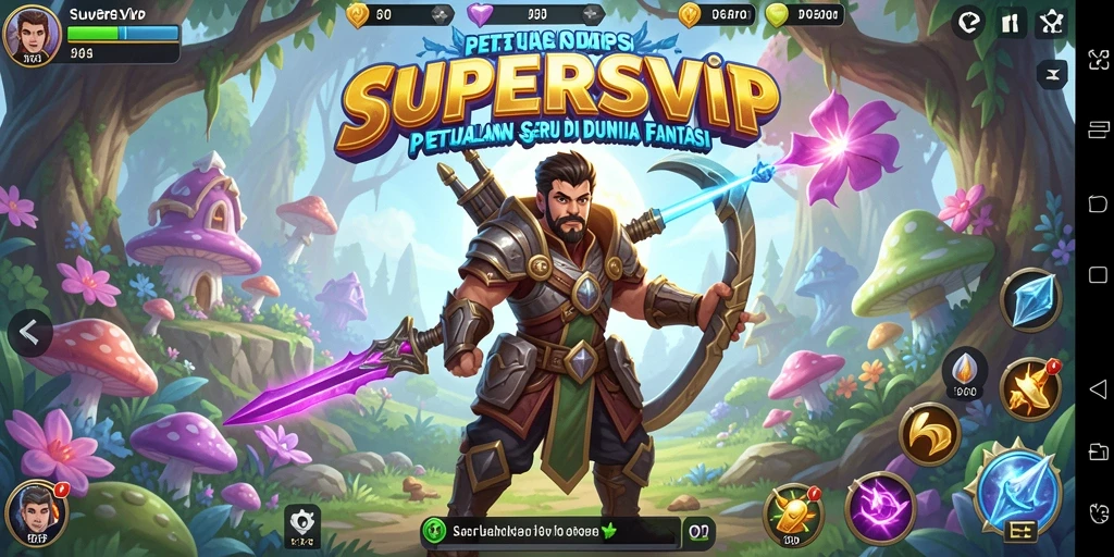 Tangkapan layar gameplay SUPERSVIP menampilkan aksi petualangan yang mendebarkan.