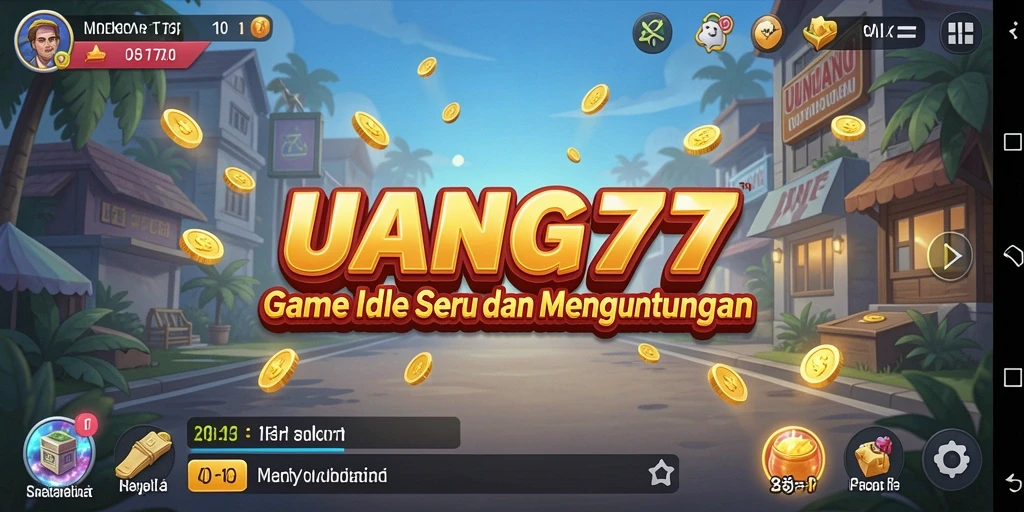 Tampilan gameplay UANG77 saat mengelola sumber daya Idle.