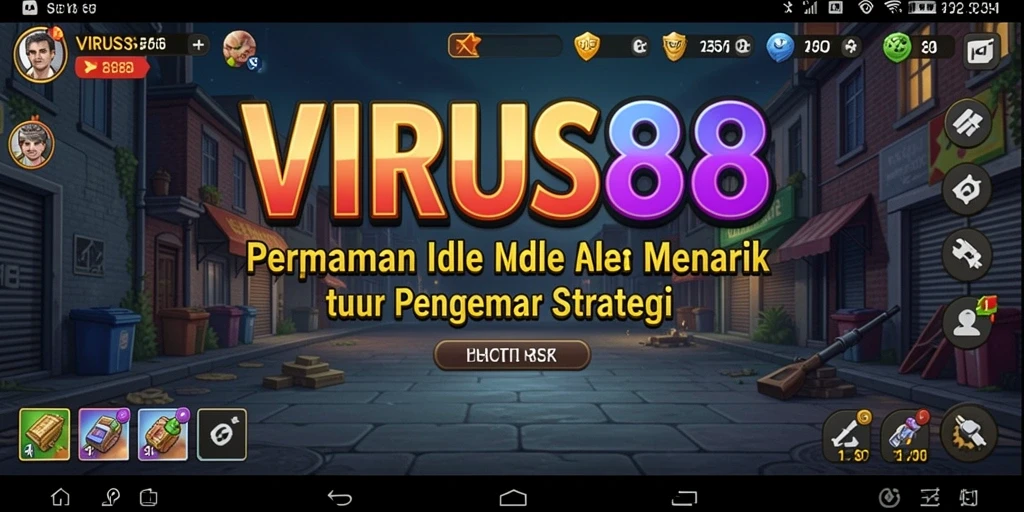 Tampilan gameplay <strong>VIRUS88</strong> yang menarik dengan elemen idle yang menyertai.